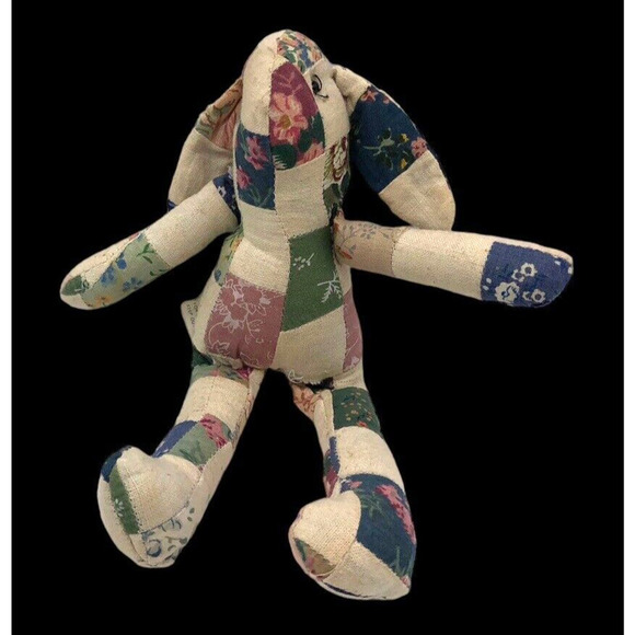 Quilted Bunny Rabbit Mini Westwater Patchwork Scrap Quilt Pcs Cottagecore Vtg 8" - Picture 4 of 10